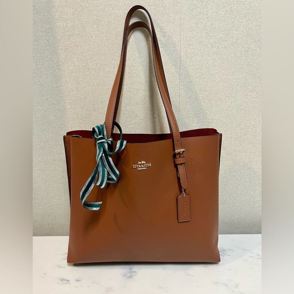 Coach 1671 Mollie Tote Red/ Redwood Double face